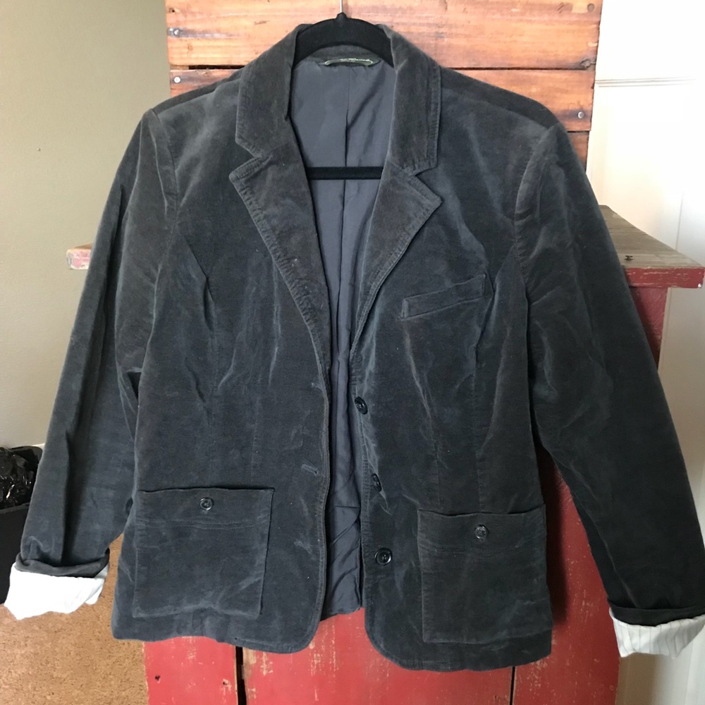Velvet dark blue women’s blazer